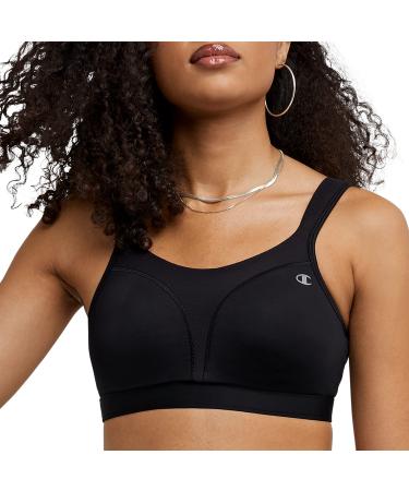 Champion Womens Spot Comfort Sports Bra, Max Support Sports Bra, High Impact Wireless Sports Bra 36C Black