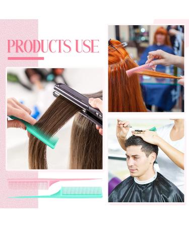 2-Pack Carbon Fiber Rat Tail Teasing Combs - Anti-Static, Heat Resistant for Volume & Styling (Pink & Green) - Buy Online on GoSupps.com