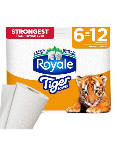 Royale Tiger Strong Paper Towel 6 Equal 12 Rolls 98 Sheets per Roll