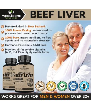 Grass Fed Desiccated Beef Liver Capsules (180 Pills 750mg Each) + Liposomal Vitamin C Capsules (200 Pills 1500mg Buffered) High Absorption VIT C Bundle - Buy Online on GoSupps.com