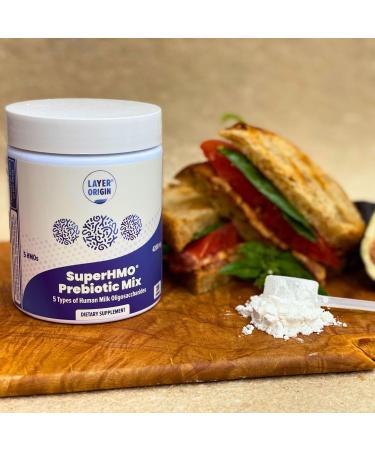 Layer Origin SuperHMO Prebiotic Mix with 5-HMO Prebiotic Fiber for Gut, Digestion, Brain Health - Powder, 28 Servings - Buy Online on GoSupps.com