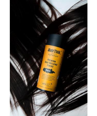 HairThik Hair Building Fibers - Thicker Fuller Hair Solution for Men & Women | 55g Black - Instantly Fill Fine & Thinning Hair - Buy Online on GoSupps.com