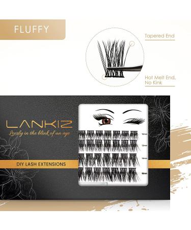 LANKIZ 48 Pcs DIY Eyelash Extension Kit - Soft & Lightweight Individual Lash Extensions 10-16mm Mix - Wide Band Cluster Lashes for Home Use - Buy Online on GoSupps.com