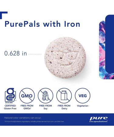 Pure Encapsulations PurePals with Iron - 90 Chewable Tablets | Cognitive & Immune Support | Natural Cherry Flavor - Buy Online on GoSupps.com