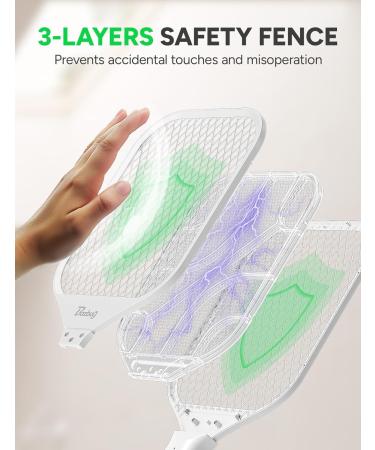 Buzbug Electric Fly Zapper - Handheld Insect Swatter 3800V Heavy Duty - Indoor Use - SA002 White - International Shipping Available - Buy Online on GoSupps.com