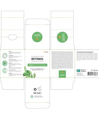 Swedish Nutra Anti-Aging Retinol Night Cream I Hydrated & Glowing Skin Treatment I Niacinamide Vitamin E Organic Aloe Vera Shea Butter I Made in Sweden - 50ml - Buy Online on GoSupps.com