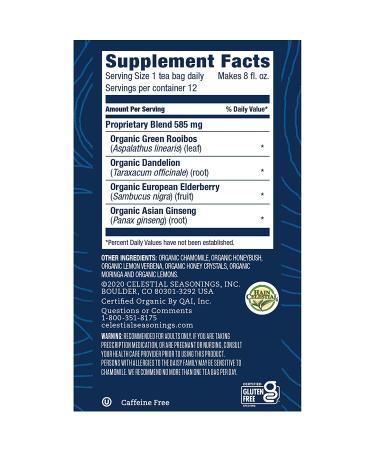 Celestial Seasonings Daily Wellness Herbal Tea - Organic Honey Lemon, Caffeine Free, 12 Bags - Buy Online on GoSupps.com
