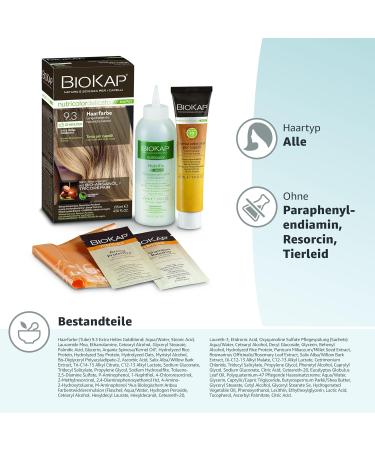 Biocap Rapid Permanent Hair Color 9.3 Extra Light Gold Blonde | Vegan Organic Oil Optimal Gray Coverage | Fast 10-Minute Application | Up to 80% Natural Ingredients - Buy Online on GoSupps.com