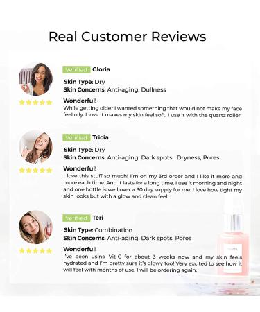 Teami Topical Vitamin C Serum with Hyaluronic Acid, Collagen, Salicylic Acid & Vitamin E Oil - K Beauty Anti Aging Face Serum for Glass Skin - 1 oz - Buy Online on GoSupps.com