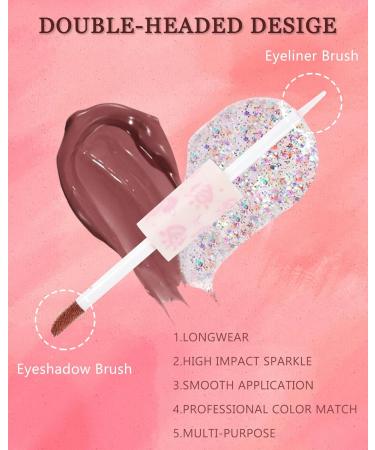 4Pcs Liquid Glitter & Matte Eyeshadow Eyeliner Set 2-in-1 Cream Eyeshadow & Shimmer Liner Korean Sparkly Bling Eye Shadow with Pigmented Long Lasting Quick Dry Glue for Crystals Eye Makeup -Set A - Buy Online on GoSupps.com