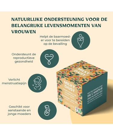 Milky Daisy Organic Raspberry Leaf Tea Tropical Mango Flavor Pregnancy Painful Periods and Breastfeeding 40 Tea Bags - Buy Online on GoSupps.com