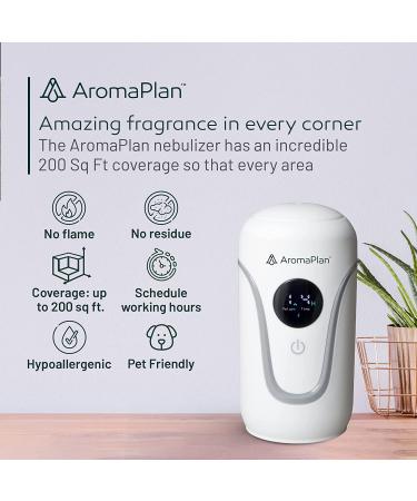 AromaPlan Portable Waterless Essential Oil Diffuser | 4 Mist Levels for 250 sq. ft. Room | Aromatherapy Scent Nebulizer for Office, Spa, Bedroom, Bathroom | White - Buy Online on GoSupps.com