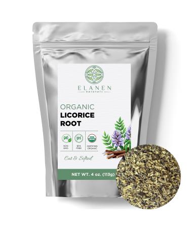 Organic Licorice Root 4 oz. (113g), USDA Certified Organic Licorice Root Tea, Licourice Root, Bulk Licorice Root Chopped, Liquorice, Raiz de Regaliz Licrice Root, Glycyrrhiza glabra, Cut & Sifted 4 Ounce - Buy Online on GoSupps.com