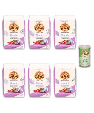DELICRET - 6x1kg Caputo Nuvola + 100g Caputo dry yeast + original pizza recipe and tips | Rising times up to 2 - 48h Nuvola + yeast