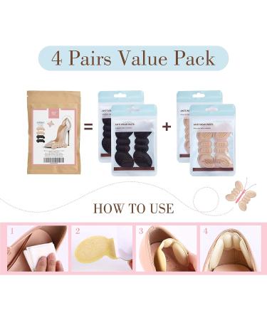 Famel Heel Inserts for Women - 4 Pairs, Cushion, Grips, Pads for High Heels and Oversized Shoes - Buy Online on GoSupps.com