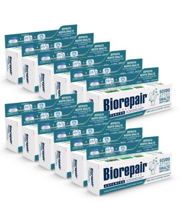 Biorepair Biorepair Advanced Toothpaste active anti-cavity shield 12 x 75ml packs anti-cavity and antibacterial fights plaque and cavities protects enamel from bacterial attack
