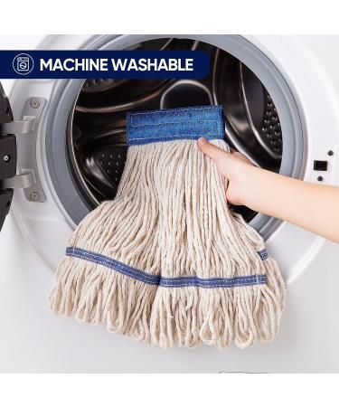 Eyliden Heavy Duty Commercial Cotton Mop - 2pc Loop-End String Mops with Extendable Handle for Home and Office Cement Floor Use - White - Buy Online on GoSupps.com