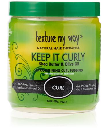 Texture My Way Natural Hair Therapies Keep It Curly Ultra-Defining Hair Curl Pudding  Ideal for Coiled  Frizzy  Curly Hair  15 oz