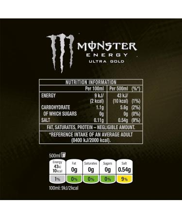 Monster Ultra Gold Energy Drink 500 ml - Buy Online on GoSupps.com