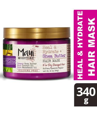 Maui Moisture Shea Butter Hair Mask & Leave-In Conditioner - 12 oz | Vegan, Silicone, Paraben & Sulfate-Free - Buy Online on GoSupps.com