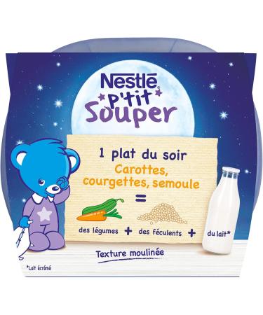 Nestl B b P'tit Souper Carrots Zucchini Semolina Vegetable and Starchy Dishes from 6 Months 2 x 200 g Pack of 8 (16 Dishes) - Buy Online on GoSupps.com