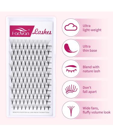 10D Premade Volume Fans Eyelash Extensions - 0.07 Thickness | D Curly | Pointed Base | Middle Stem | 8-14mm - Buy Online on GoSupps.com