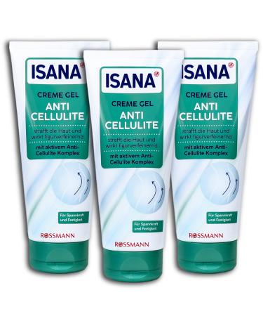 ISANA Pack of 3 jars of anti-cellulite cream 2 x 200 ml