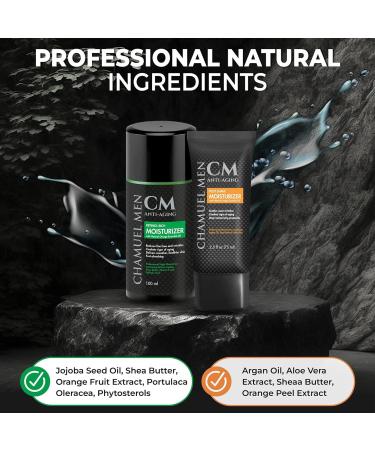 CHAMUEL MEN Day Night Skincare Set for Men Includes Anti-aging Post Shave Moisturizer + Night Moisturizer includes Retinol The Essential Kit for Day Night Skincare Organic Key Ingredients - Buy Online on GoSupps.com