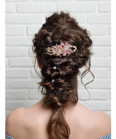 Lilac Rhinestones Hair Clips Set - Crystal Butterfly, Duckbill, French Hair Accessories for Women and Girls - Buy Online on GoSupps.com