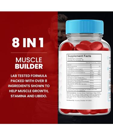 Nutravia Male Enhancing Supplement Gummies - Stamina Test Boost Gummy for Men with Horny Goat Weed Tribulus Maca Root Boost Energy - 60 Gummies - Buy Online on GoSupps.com