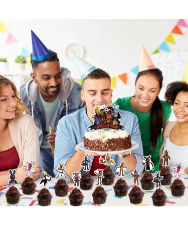25PCS Cartoon Cake Topper Five Nights Cupcake topper Birthday Themed Party Supplies for Boys Girls Adults - Buy Online on GoSupps.com