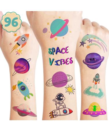 8 Sheets (96PCS) Galaxy Temporary Tattoos for Kids  Outer Space Birthday Party Decorations Supplies Tattoos Stickers Cute Party Favors Girls Boys Gifts Classroom School Prizes Themed Christmas - Buy Online on GoSupps.com