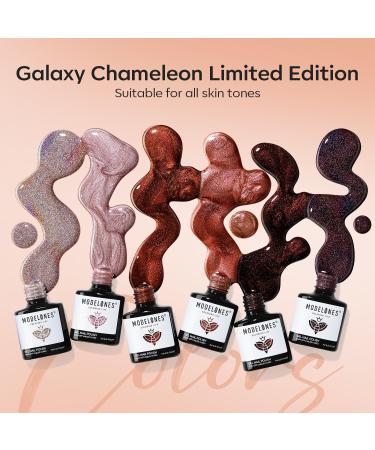 Modelones Gel Nail Polish 6 Colors Fall Gel Polish Chameleon Nude Brown Purple Red Glitter Nail Gel Polish Shimmer Winter Soak Off U V Nail Gel Nail Kit Home Gift DIY Salon for Women Girl - Buy Online on GoSupps.com