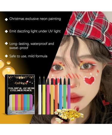 Ensemble d ' eye-liners liquides UV 8 couleurs crayon d ' eye-liners r sistant l ' eau pour adultes et amateurs de f te facile appliquer doublure liquide r active UV - Buy Online on GoSupps.com