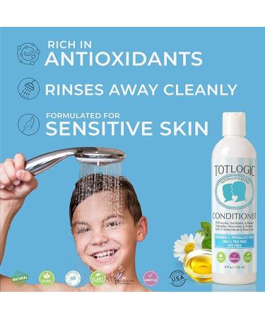 TotLogic Natural Kids and Baby Safe Conditioner - 8 oz Original Scent - Sulfate and Paraben Free Non-Toxic Formula Nourishes and Detangles - Buy Online on GoSupps.com