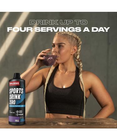 Body Attack Zero Sports Drink - Blueberry Flavor - 1000 ML | Vegan Energy Drink Concentrate | Low Sugar & Fat | Vitamins & Minerals | Made in Germany - 200 Portions - Buy Online on GoSupps.com