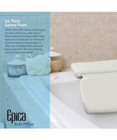 Epica Luxury Bathtub Pillow - Non-Slip Waterproof Cushion with Suction Cups for Ultimate Comfort in the Bath | Head & Neck Support for Women & Men - Ideal for Hot Tubs, Spas, and Relaxing Baths - Buy Online on GoSupps.com