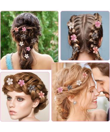 cobee 16PCS Flower Hair Clips Crystal Rhinestone Petal Hair Clip Small Hair Clip Mini Hair Claw Clip Fashion Hair Accessories for Women Girl Birthday Wedding Party Daily (Black Beige Pink Orange) - Buy Online on GoSupps.com