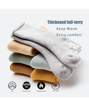 Moon Tree Baby Non Slip Winter Socks 6 Pairs 12-24 Months | Boys Girls Warm Thick Towelling Socks with Grips | Mix 5153B - Buy Online on GoSupps.com
