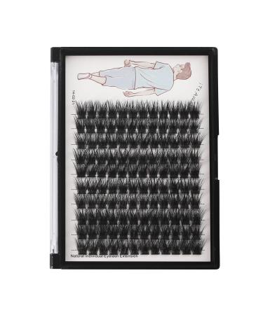 Dedila Large Tray-Grafted Wide Stem Individual False Eyelashes Thick Base 120 Clusters D Curl Natural Long Volume Eye Lashes Extensions Dramatic Look 8-20mm Available (14mm)