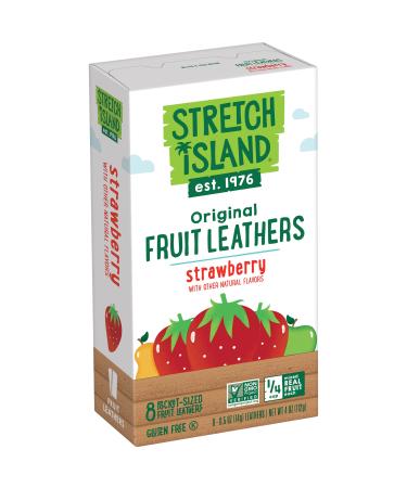 Stretch Island Strawberry Original Fruit Leather Snacks – Vegan | No Sugar Added | Gluten Free | Non-GMO | No Sugar Added - 0.5 Oz Strips (8 Count)