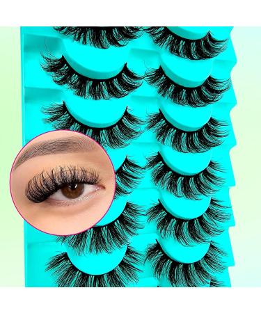 7 Pairs of 3D False Eyelashes Cat Eye Fluffy Volume D Curl Cat Eye Artificial Eyelashes Natural Look Reusable Handmade Faux Mink Makeup Eyelashes (BH02) 7B-D-Curl-H02 - Buy Online on GoSupps.com