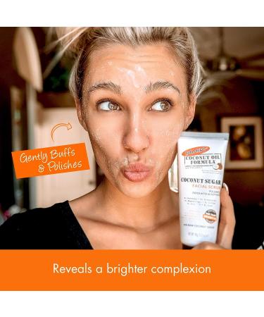 Palmers Coconut Sugar Facial Scrub 3.17oz (Pack of 3) - Exfoliating Coconut Oil Formula - Buy Online on GoSupps.com