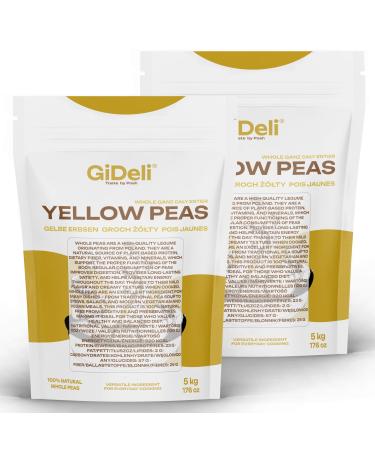 GiDeli GiDeli Dried Yellow Peas (2 x 5 kg) - Unpeeled - High in Protein High in Fiber Vegan - No Additives - for Soups Stews Soups Goulash Salads and Puree