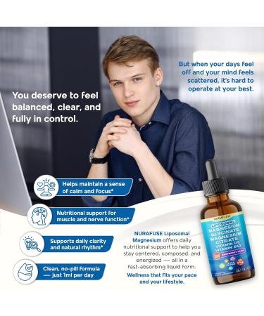 Liposomal Magnesium Glycinate Magnesium Citrate Vitamin D3 Vitamin B12 Liquid Drops Ultra Potent Raspberry Taste USA Made & Lab Tested 2 FL OZ (60ml) 2 Fl Oz (Pack of 1) - Buy Online on GoSupps.com