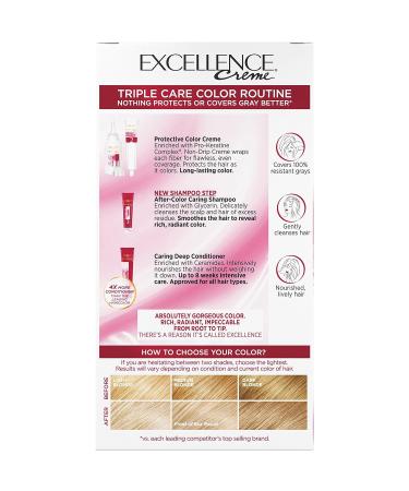 L'Oreal Paris Excellence Creme Hair Color 9 Light Natural Blonde - Gray Coverage, Triple Care Formula, Long-Lasting Results - 1 Count - Buy Online on GoSupps.com