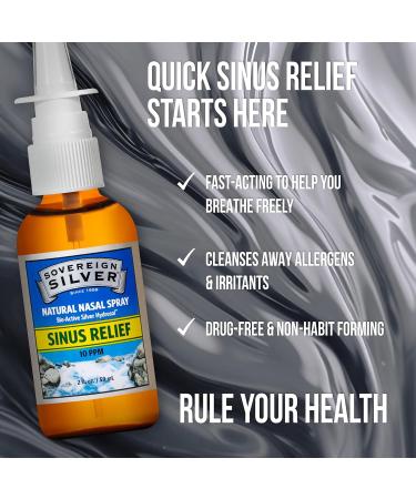Sovereign Silver Bio Active Colloidal Silver Hydrosol for Immune Support 10ppm Nasal Spray - 2 Oz - Buy Online on GoSupps.com