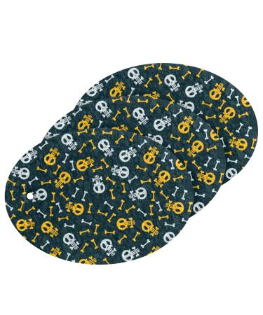 3-Pack Cleaning Kitchen Sponges Oval Skull Pattern Kitchen Cellulose Dishwashing Wood Pulp Cotton