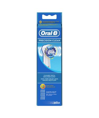 Oral-B PrecisionClean Electric Toothbrush Replacement Heads Powered by Braun - Pack of 12 12 Count