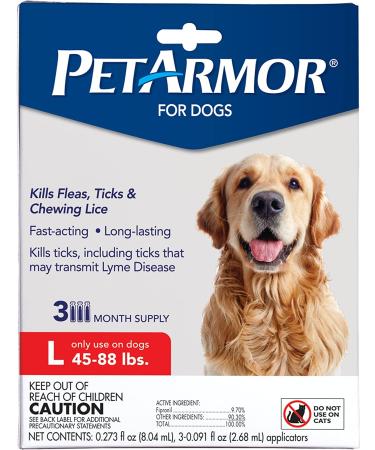 PetArmor Large Dog Flea and Tick Treatment - 3 Month Supply | For Dogs 45-88 Pounds - Buy Online on GoSupps.com